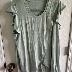 Kindred Bravley Ruffle Sleeve Top Light Green